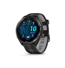 Garmin Forerunner® 965, Carbon Gray DLC Titanium Bezel with Black Case and Black/Powder Gray Silicone Band