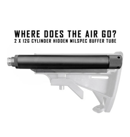 Modern Combat Sports - MCS Where Does The Air Go? Hidden 2 x 12g CO2 Cylinder Milspec Busttock Buffer Tube