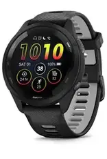 Garmin Forerunner® 265, Black Bezel and Case with Black/Powder Gray Silicone Band