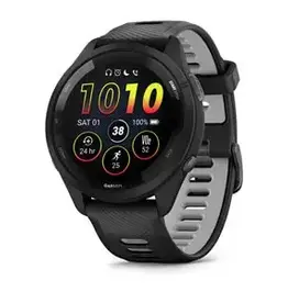 Garmin Forerunner® 265, Black Bezel and Case with Black/Powder Gray Silicone Band