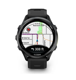 Garmin Forerunner® 970, Carbon Gray DLC Titanium with Black Case and Black/Translucent Whitestone Band