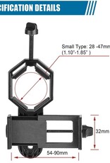 solomark SOLOMARK Universal Cell Phone Adapter Mount - Compatible with Binocular, Monocular, Spotting Scope, Telescope, and Microscope