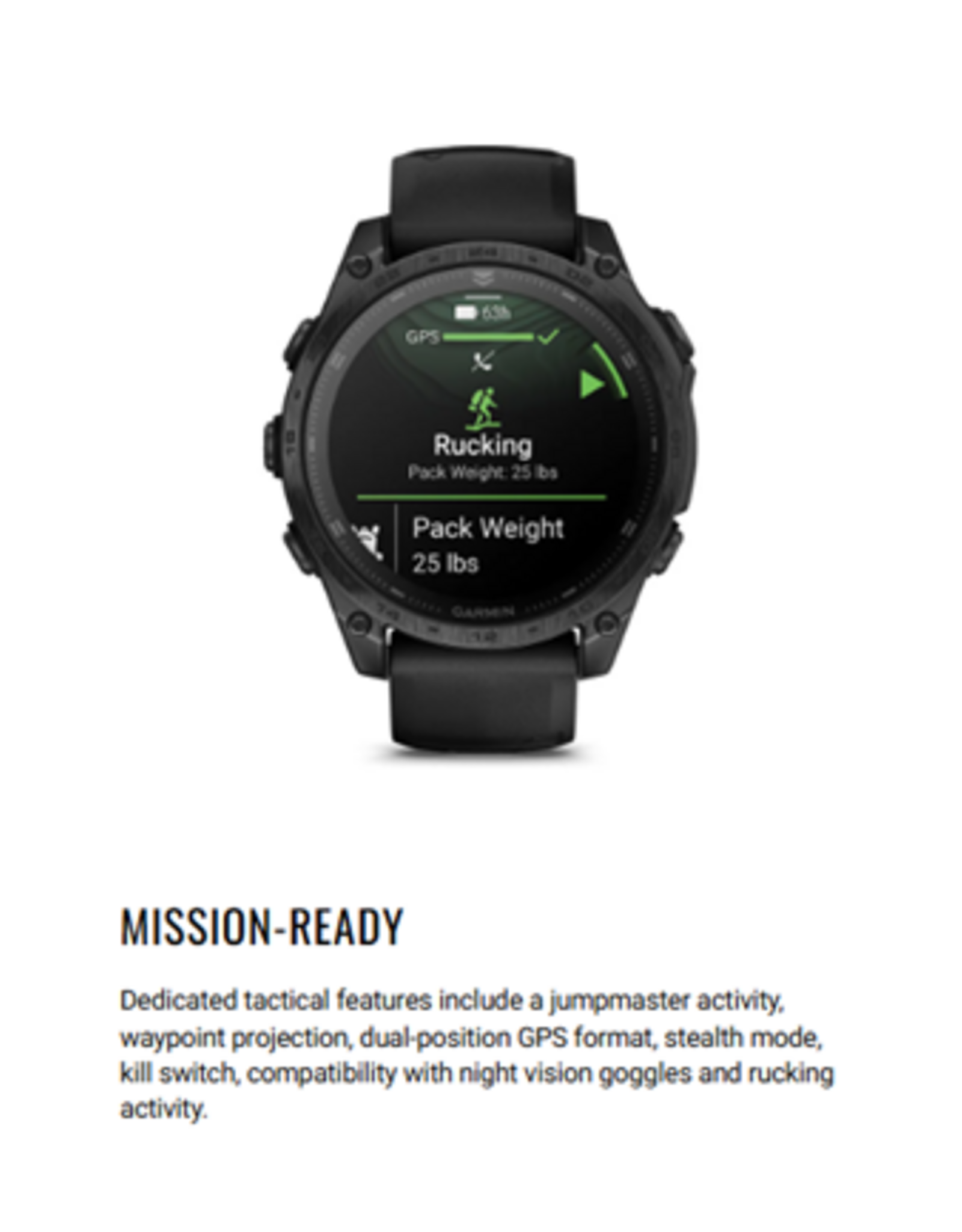 Garmin tactix® 8 – 47 mm, AMOLED  Includes Applied Ballistics Ultralight™ Solver