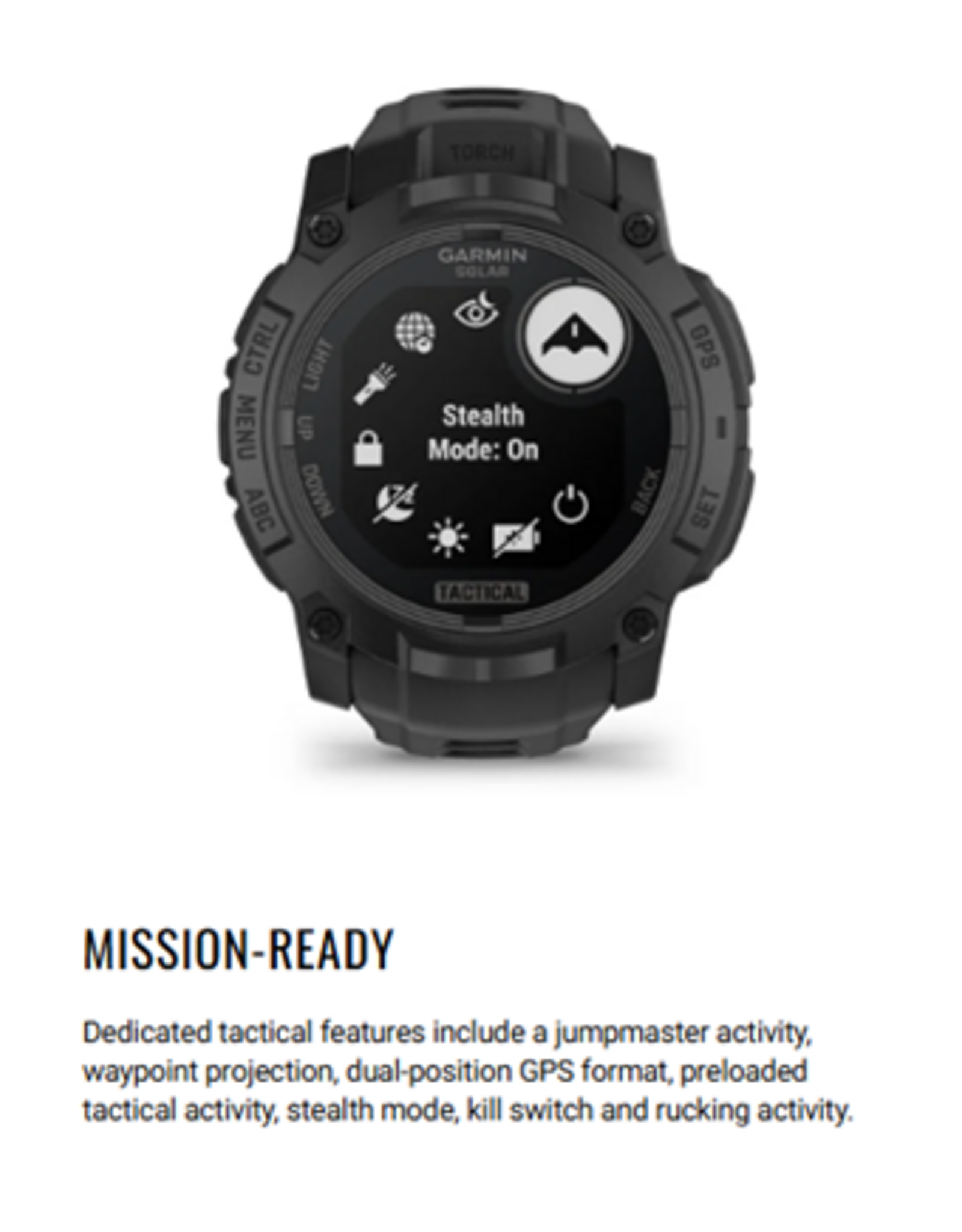 Garmin Instinct® 3 – 50 mm, Solar, Tactical Edition