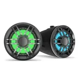 Garmin Fusion® XS Series Marine Wake Tower Speakers, 6.5" 200-Watt Sports Black Marine Wake Tower Speaker with RGB LED Lighting