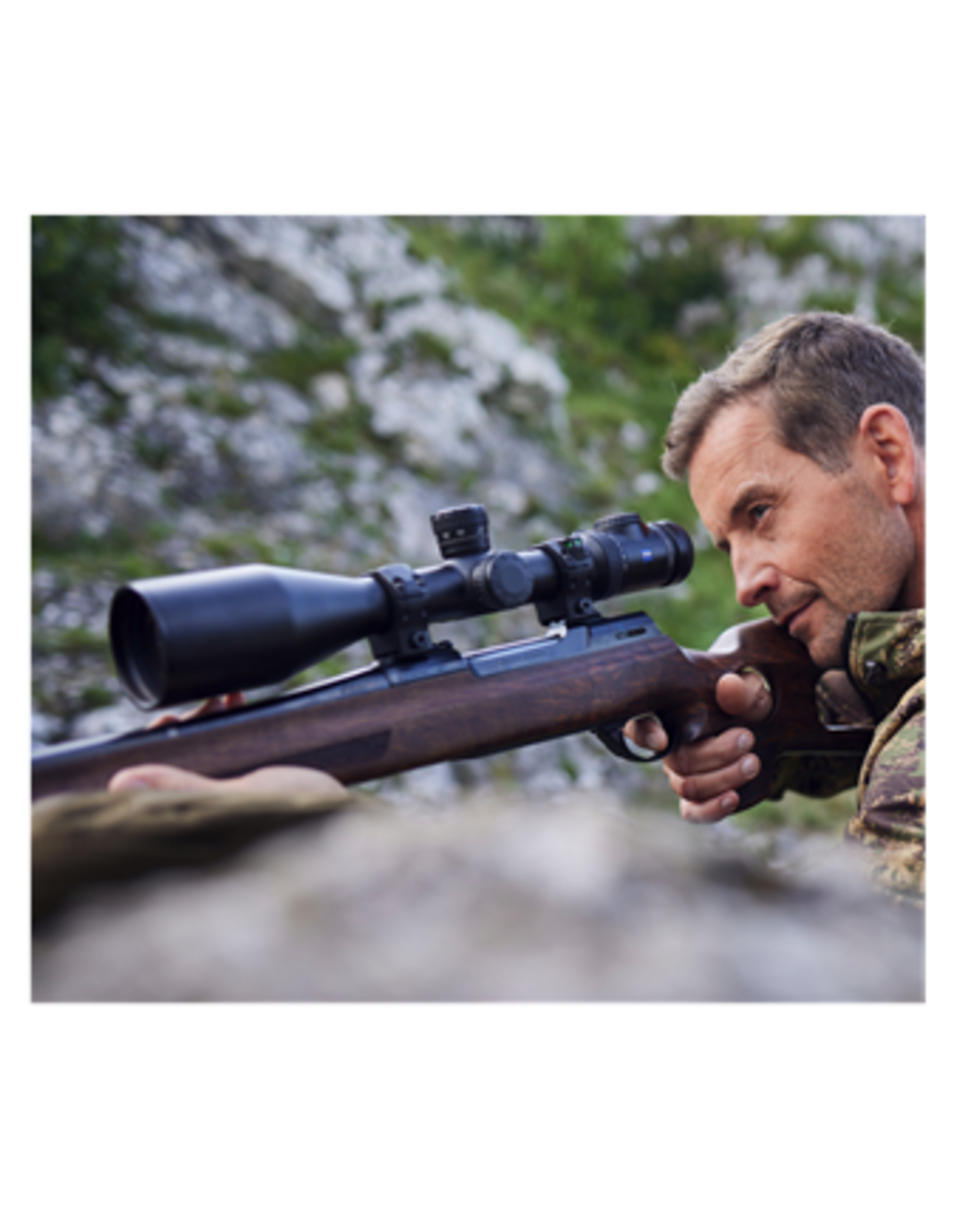 ZEISS - Sport Optics - Scopes and Binoculars ZEISS V8 N.A. 4.8-35x60 Second Focal Plane Illuminated Plex Reticle 60 External Elevation Turret Ballistic Stop Capped Windage .25 MOA Adjustable Parallax 34MM Tube