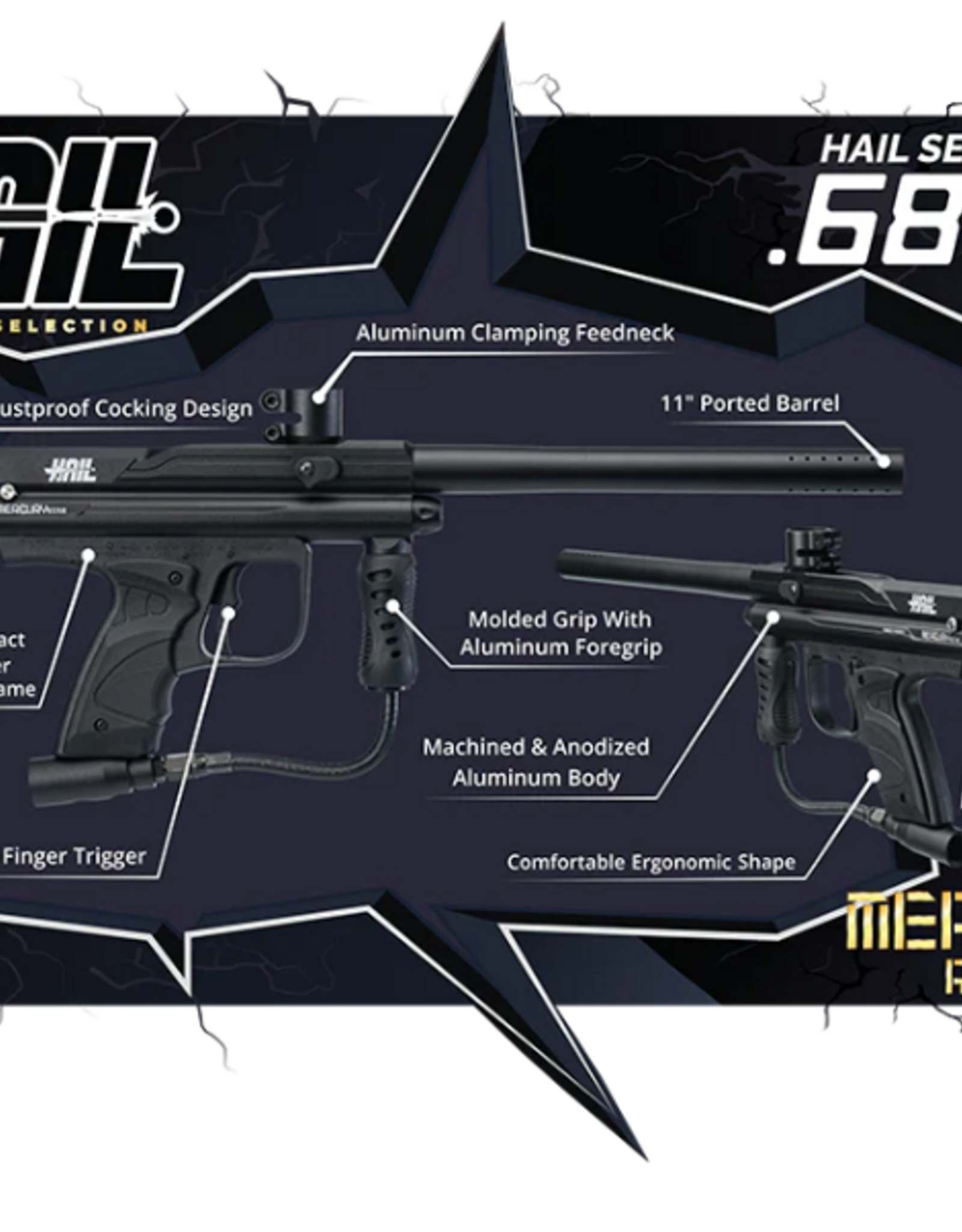 Mercury Rise Hail Semi Auto .68 Caliber Paintball Gun Marker