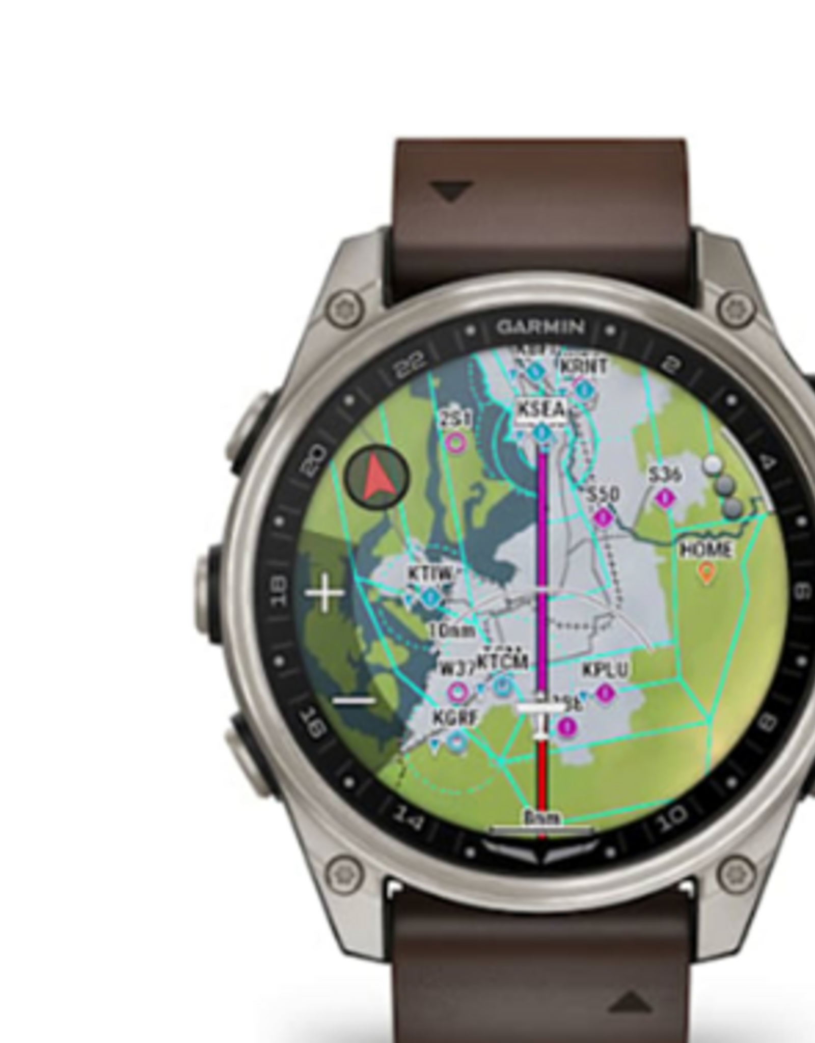 Garmin D2™ Mach 2 – 47 mm, Titanium with Oxford Brown Leather Band