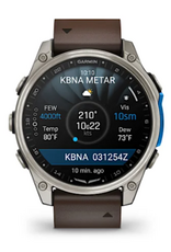 Garmin D2™ Mach 2 – 47 mm, Titanium with Oxford Brown Leather Band