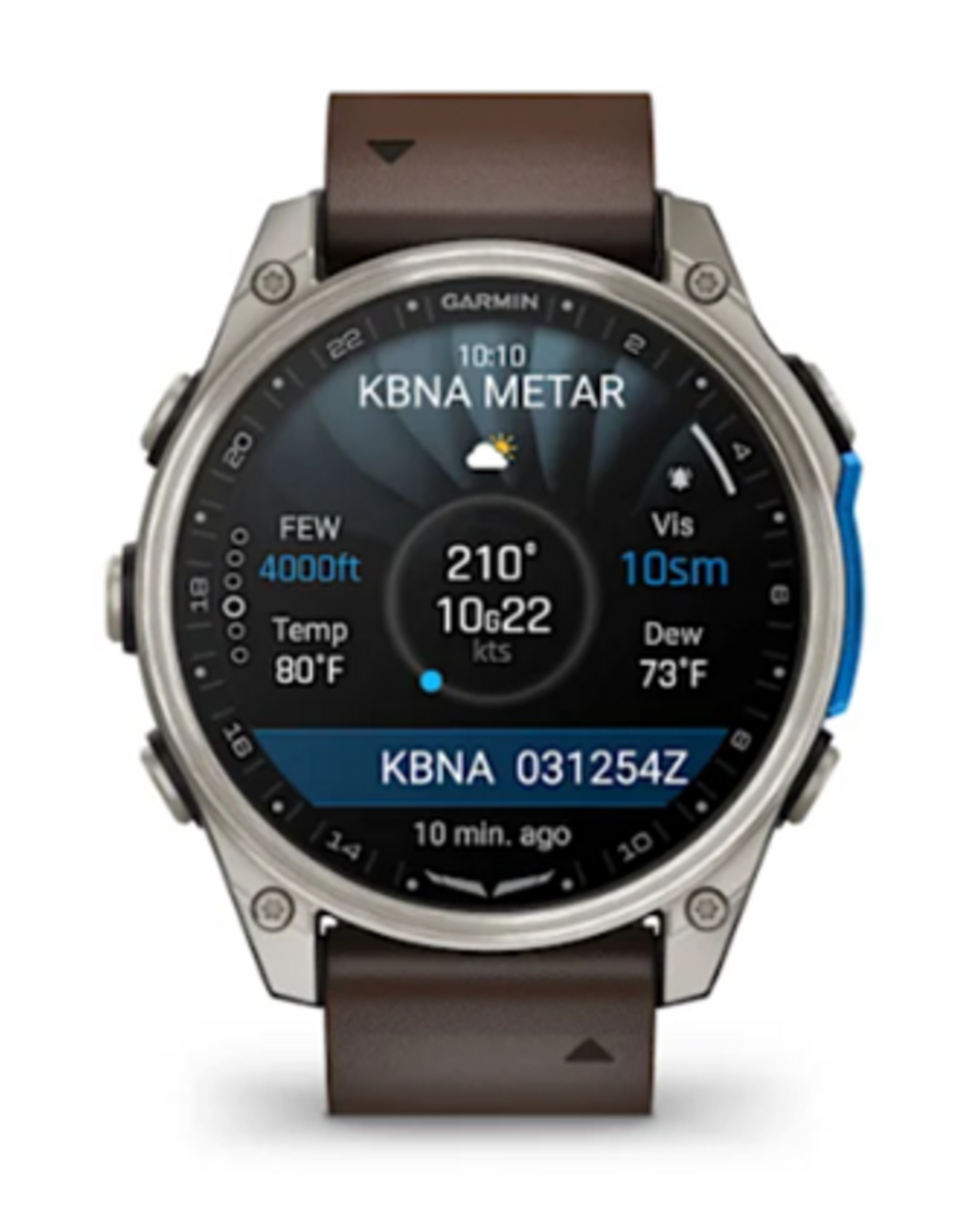 Garmin D2™ Mach 2 – 47 mm, Titanium with Oxford Brown Leather Band