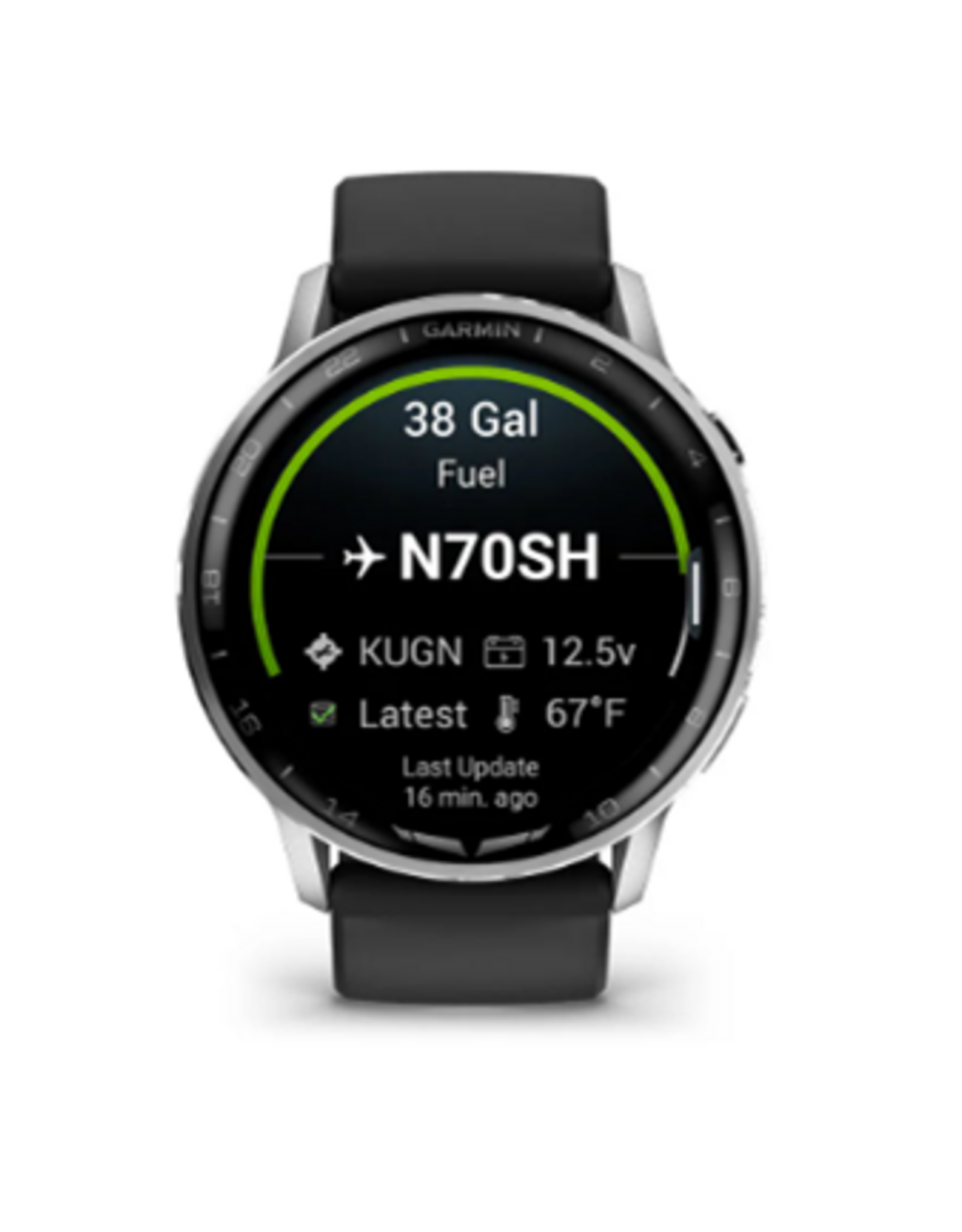 Garmin D2™ Air X15, Silver with Black Silicone Band