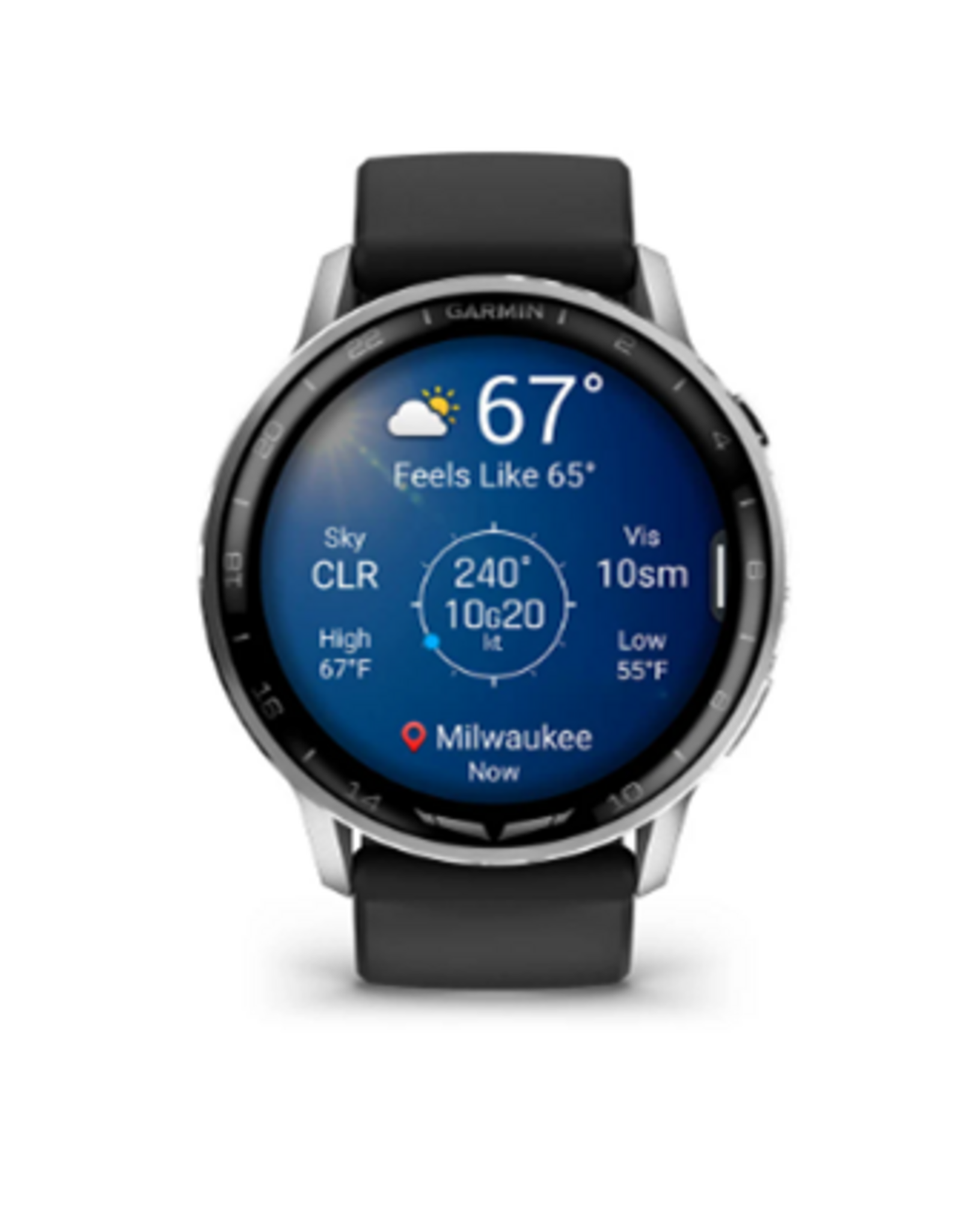 Garmin D2™ Air X15, Silver with Black Silicone Band