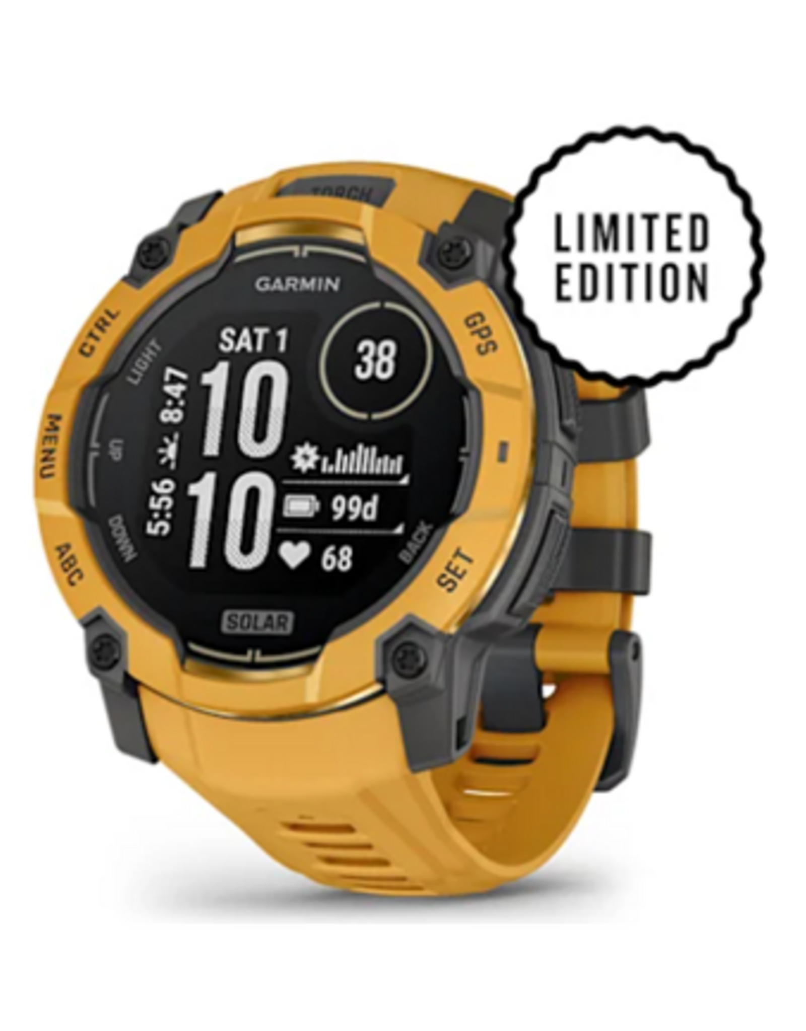Garmin Instinct® 3 – 50 mm, Solar, Sunburst with Sunburst/Gray Band