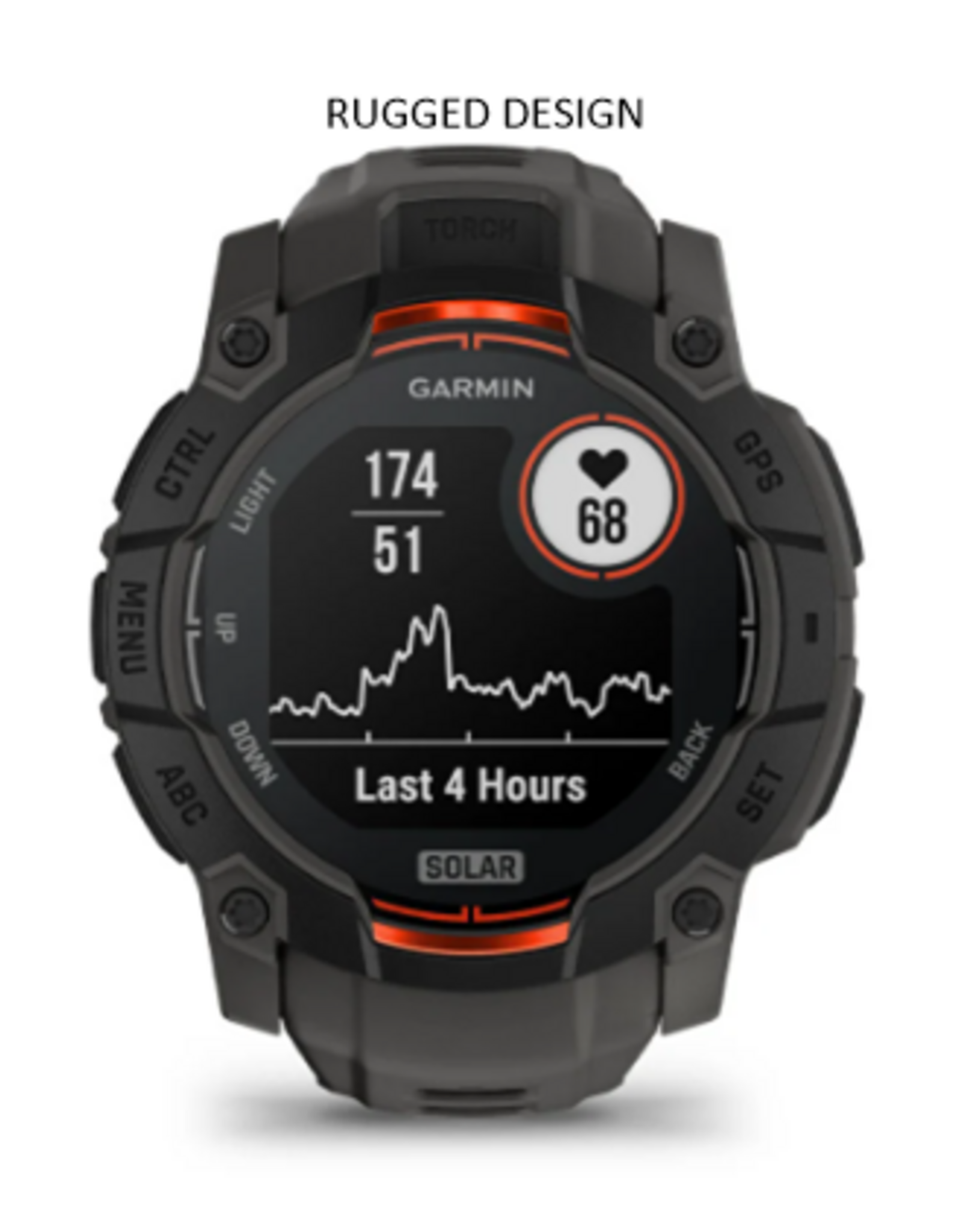 Garmin Instinct® 3 – 50 mm, Solar, Sunburst with Sunburst/Gray Band