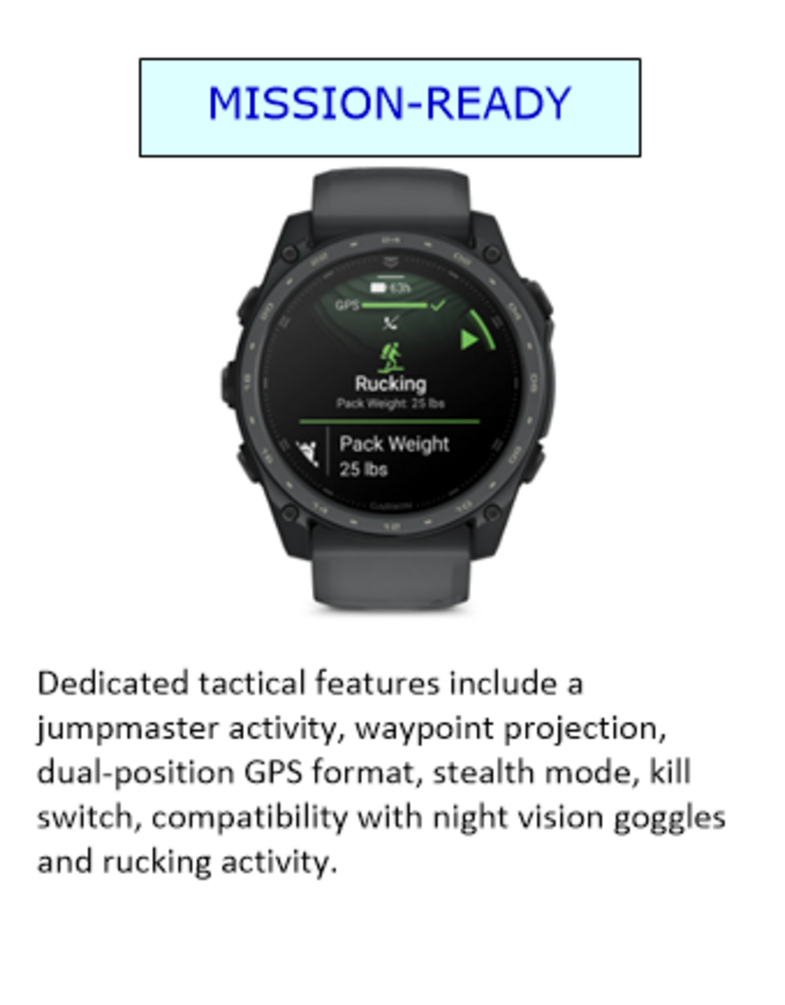 Garmin tactix® 8 – 51 mm, AMOLED, Cerakote, Includes Applied Ballistics Ultralight™ Solver and Olive Drab Cerakote® Coating