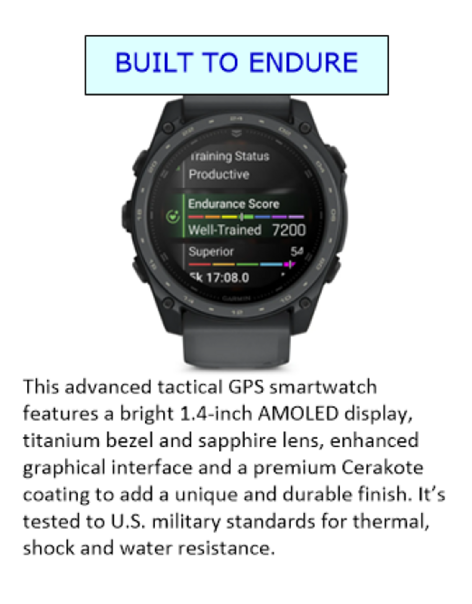 Garmin tactix® 8 – 51 mm, AMOLED, Cerakote, Includes Applied Ballistics Ultralight™ Solver and Olive Drab Cerakote® Coating