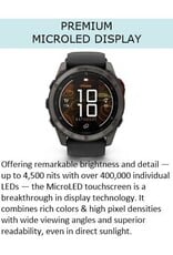 Garmin fēnix® 8 Pro – 51 mm, MicroLED, Sapphire, Carbon Gray DLC Titanium with Black/Pebble Gray Silicone Band