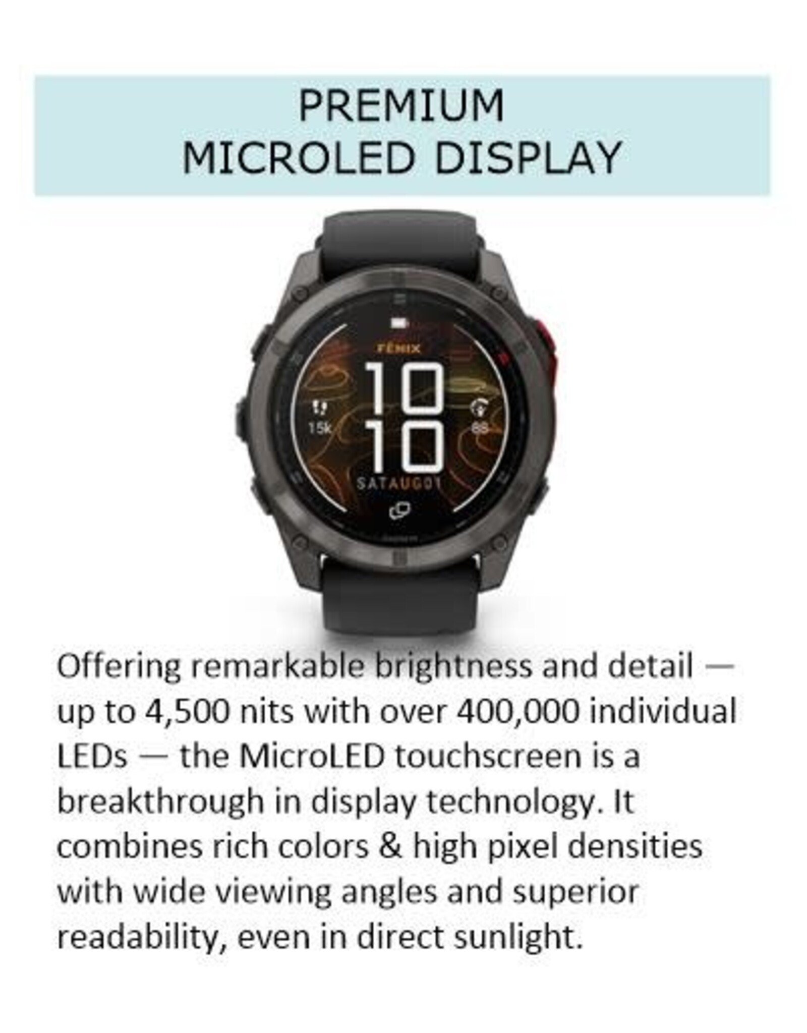 Garmin fēnix® 8 Pro – 51 mm, MicroLED, Sapphire, Carbon Gray DLC Titanium with Black/Pebble Gray Silicone Band