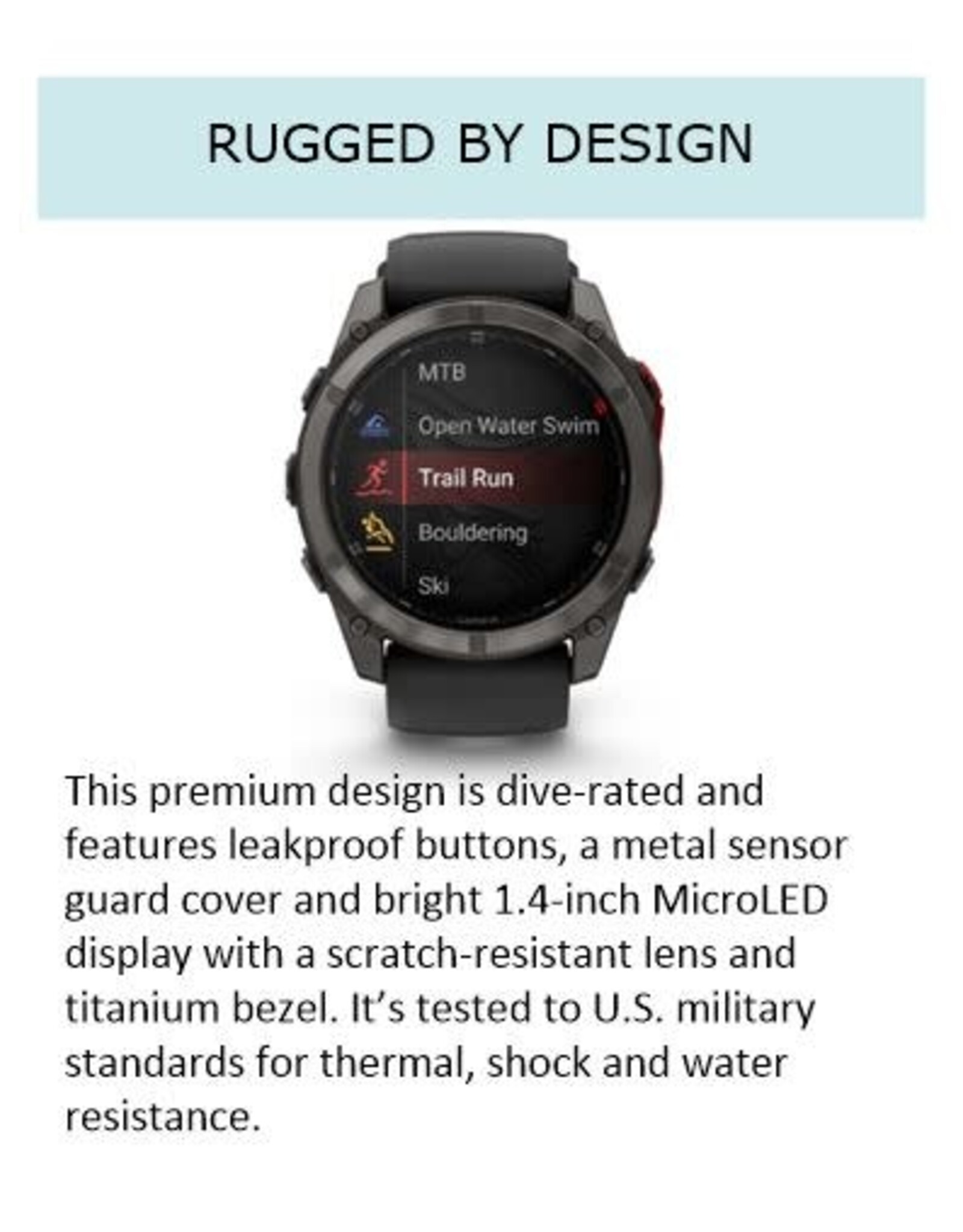Garmin fēnix® 8 Pro – 51 mm, MicroLED, Sapphire, Carbon Gray DLC Titanium with Black/Pebble Gray Silicone Band