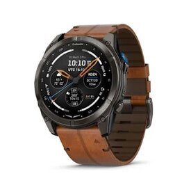 Garmin D2™ Mach 2 Pro, Carbon Gray DLC Titanium with Chestnut Leather Band