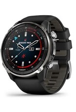 Garmin Descent™ Mk3i – 51 mm, Silver and Black PVD Titanium with Black/Pebble Gray Silicone Band