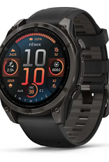 Garmin fēnix® 8 – 47 mm, AMOLED, Sapphire, Carbon Gray DLC Titanium with Black/Pebble Gray Silicone Band