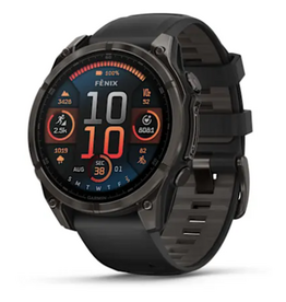 Garmin fēnix® 8 – 47 mm, AMOLED, Sapphire, Carbon Gray DLC Titanium with Black/Pebble Gray Silicone Band
