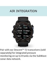 Garmin Descent™ Mk3i – 51 mm, Silver and Black PVD Titanium with Black/Pebble Gray Silicone Band