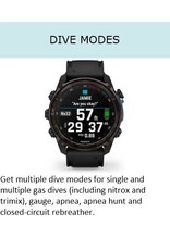 Garmin Descent™ Mk3i – 51 mm, Silver and Black PVD Titanium with Black/Pebble Gray Silicone Band