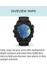 Garmin Descent™ Mk3i – 51 mm, Silver and Black PVD Titanium with Black/Pebble Gray Silicone Band