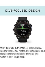 Garmin Descent™ Mk3i – 51 mm, Silver and Black PVD Titanium with Black/Pebble Gray Silicone Band