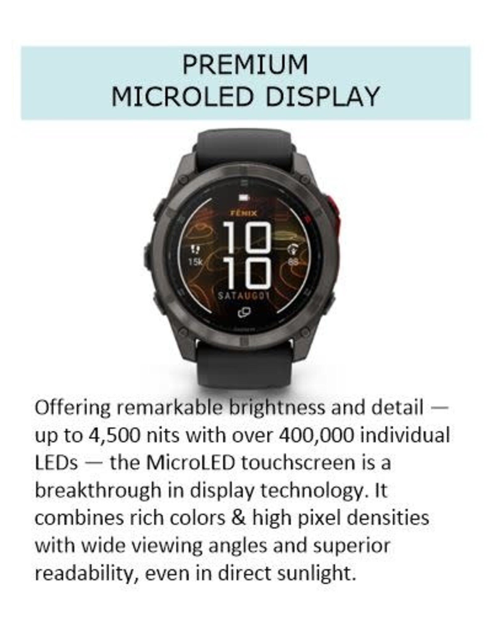 Garmin fēnix® 8 Pro – 51 mm, MicroLED, Sapphire, Carbon Gray DLC Titanium with Black/Pebble Gray Silicone Band