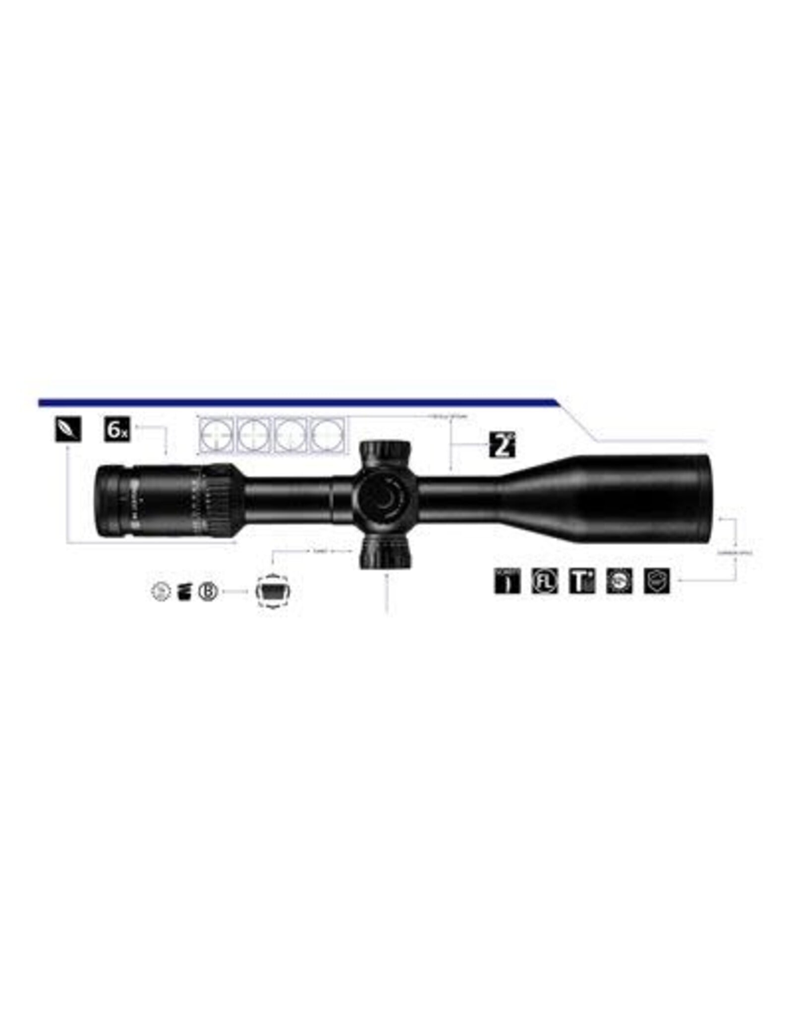 ZEISS - Sport Optics - Scopes and Binoculars Conquest V6 5-30x50 ZMOA-1 Reticle (#93) - External Turrets - Ballistic Stop -  Adjustable Parallax - .25 MOA