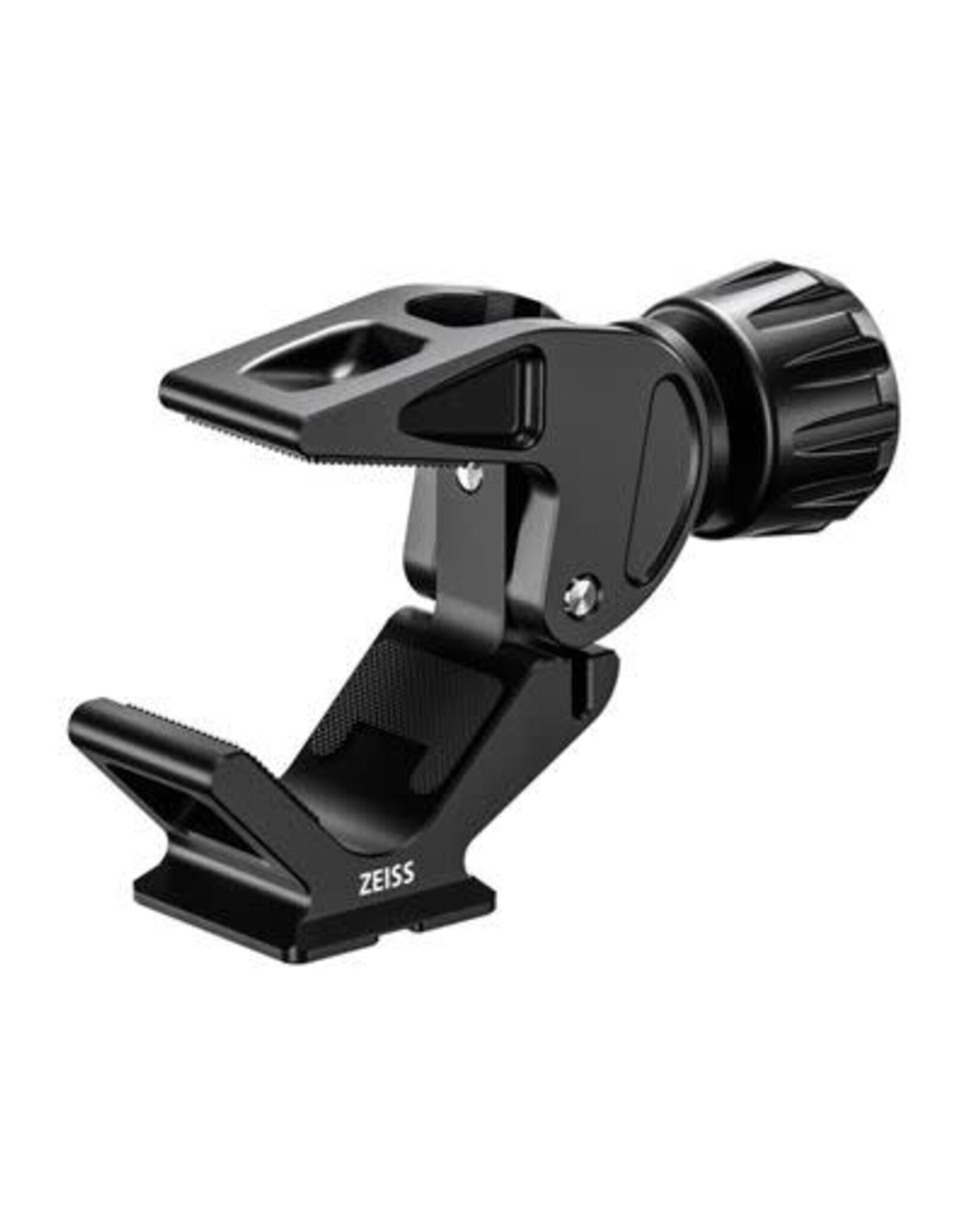 ZEISS - Sport Optics - Scopes and Binoculars ZEISS Bino Clamp holds various sizes / brands of binoculars atop a tripod