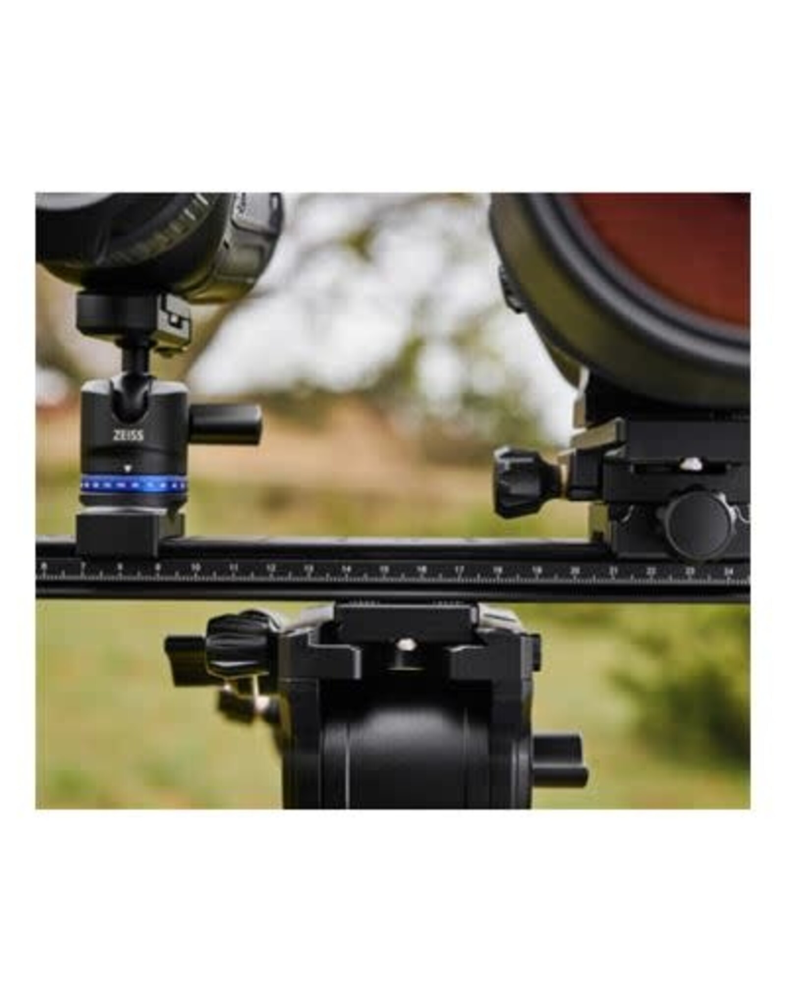 ZEISS - Sport Optics - Scopes and Binoculars ZEISS Multi Device Rail Accessory for Pro-Series Tripods: Arca-Swiss compatible - allows for multiple devices to be mounted atop a tripod. (a 3-piece system)