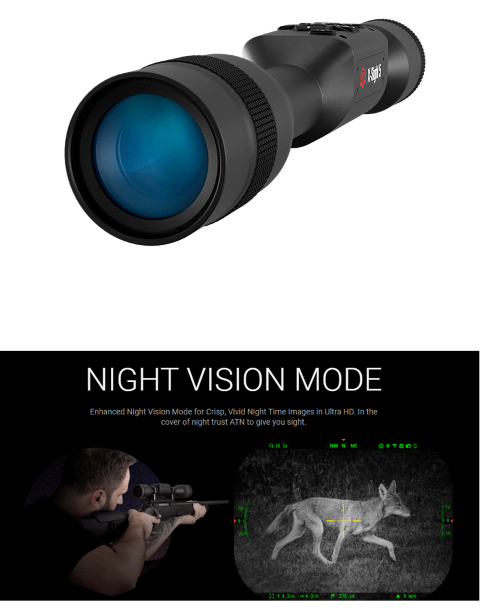 ATN ** Pre-Owned ** ATN X-Sight 5 3-15x - Ultra HD 4K+ Smart Day & Night Vision Scope +IR Light