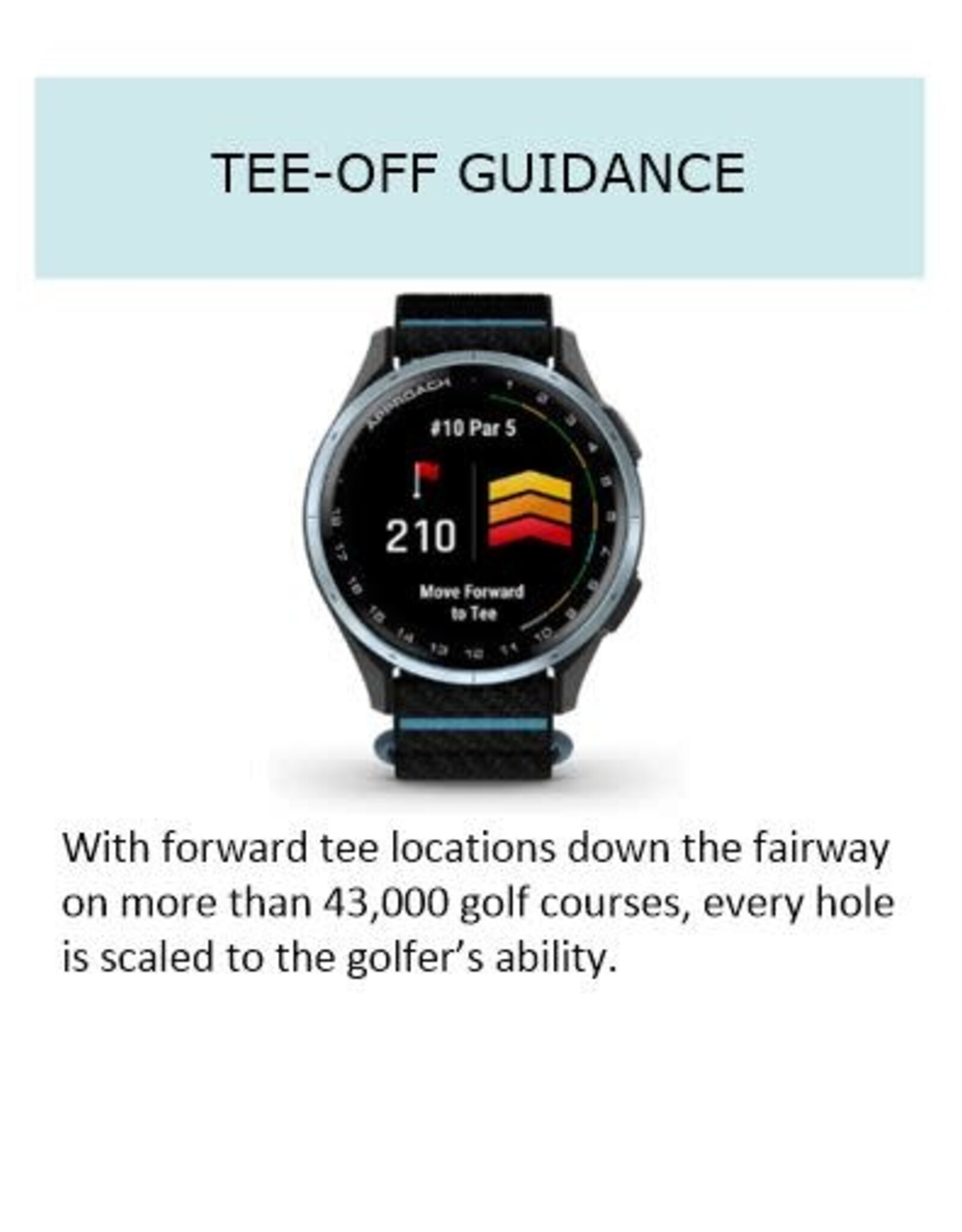 Garmin Approach® J1, Cloud Blue Aluminum Bezel with Black/Azure ComfortFit Fabric Band