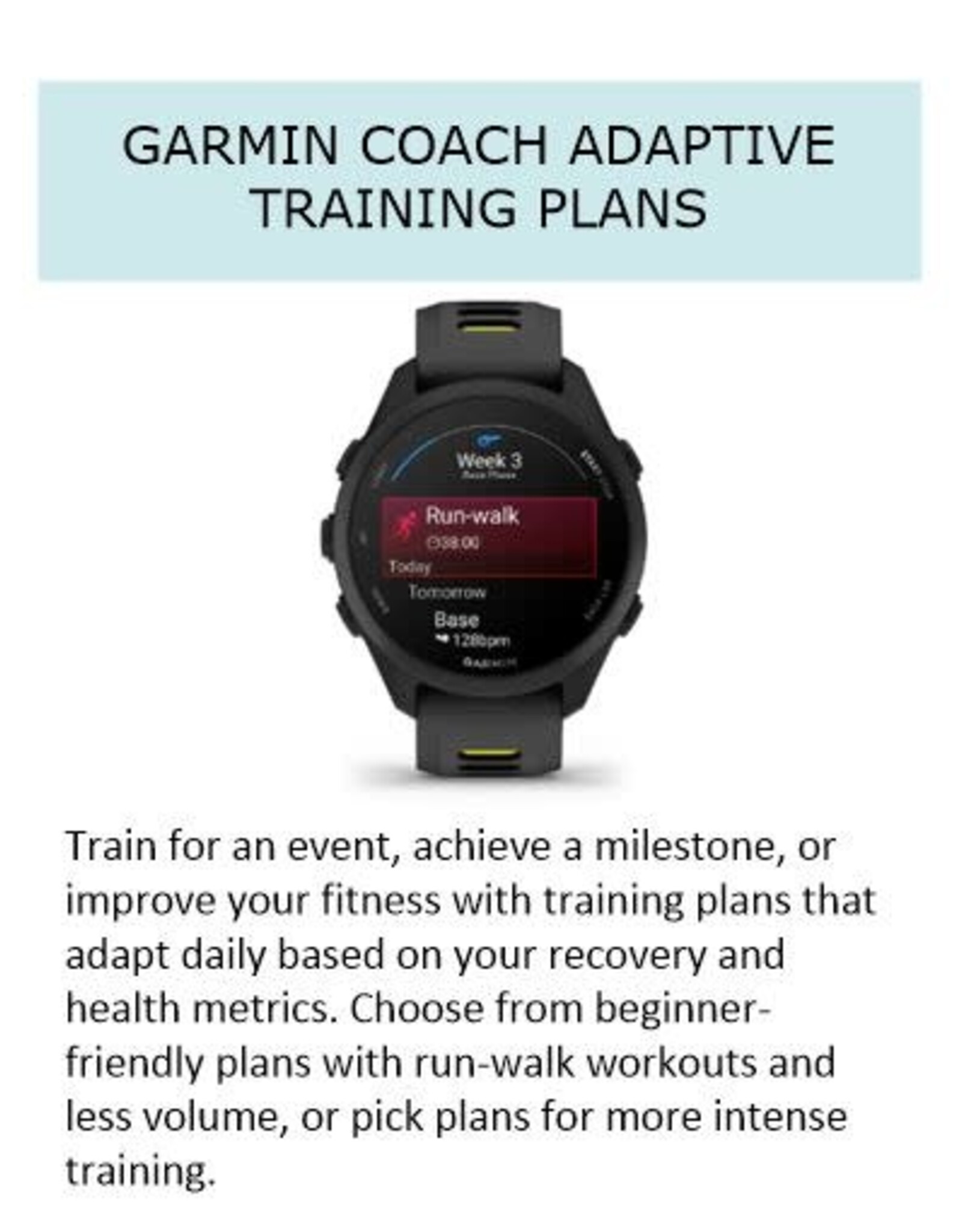 Garmin Forerunner® 170, Black with Black/Amp Yellow Band