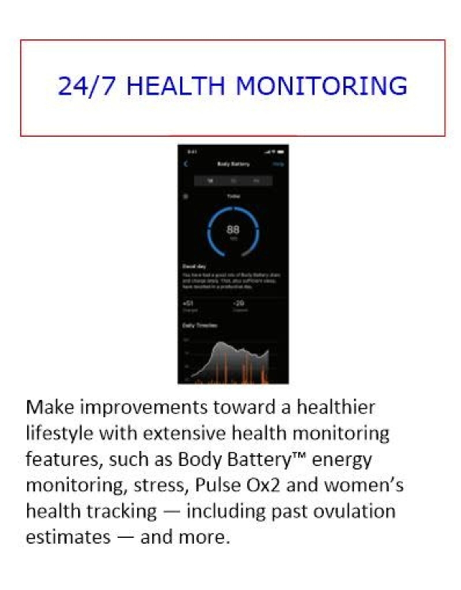 Garmin CIRQA™ S-M Smart Band - Captain Blue