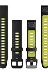 Garmin QuickFit Silicone 20 mm Watch Band -  Black/Electric Lime