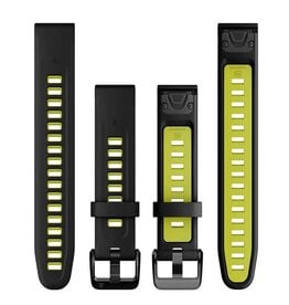Garmin QuickFit Silicone 20 mm -  Black/Electric Lime