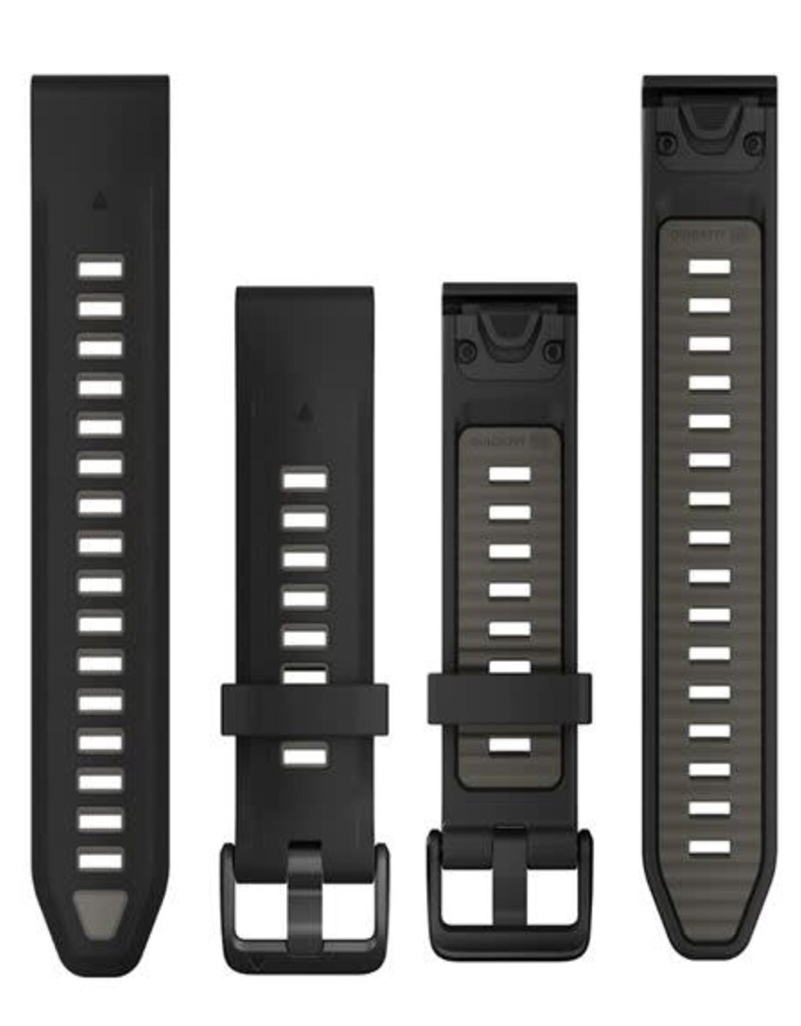 Garmin QuickFit Silicone 20 mm Watch Band - Black/Pebble Gray