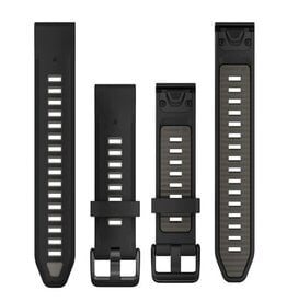Garmin QuickFit Silicone 20 mm - Black/Pebble Gray