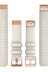 Garmin QuickFit Nylon 20 mm Watch Band - Cream Heathered with Rose Gold Hardware
