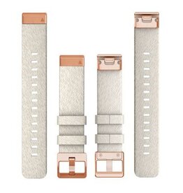 Garmin QuickFit Nylon 20 mm Watch Band - Cream Heathered with Rose Gold Hardware