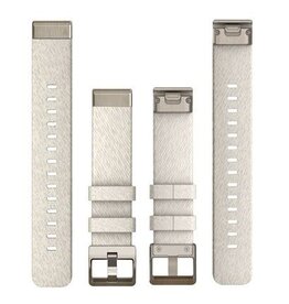 Garmin QuickFit Nylon 20 mm Watch Band Cream - Heathered with Soft Gold Hardware