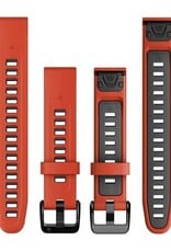 Garmin QuickFit  Silicone 20 mm Watch Band - Flame Red/Graphite