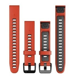 Garmin QuickFit  Silicone 20 mm - Flame Red/Graphite