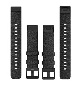 Garmin QuickFit Nylon 20 mm Watch Band - Heathered Black with Black Hardware