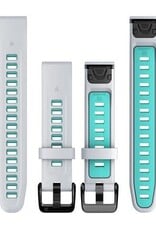 Garmin QuickFit Silicone 20 mm Watch Band - Whitestone/Aqua
